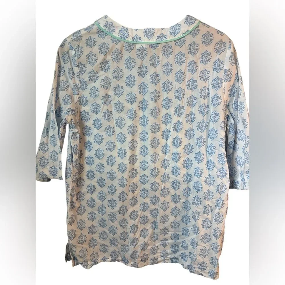 Vineyard Vines Girls Blue White Cotton Swim Cover Up Tunic Beach Size 16